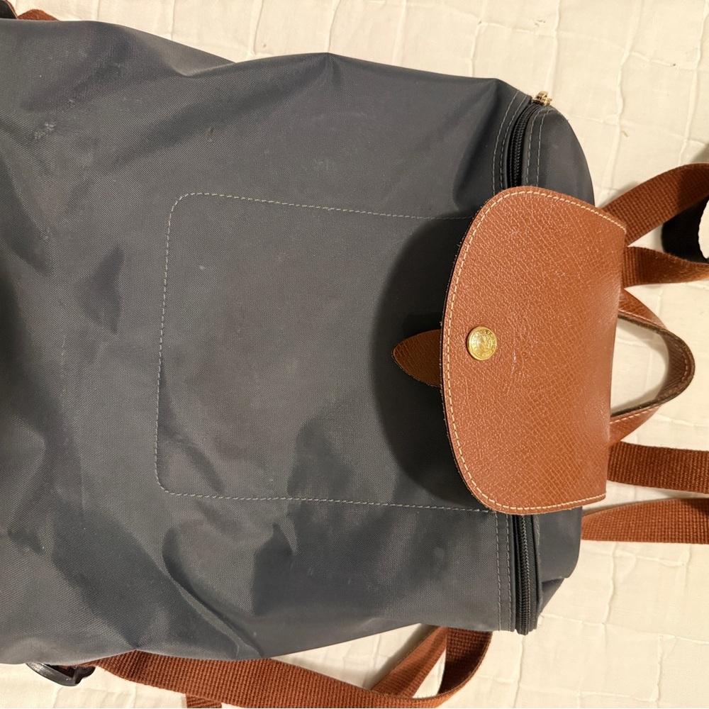 Longchamp Stylish Black and Brown Backpack